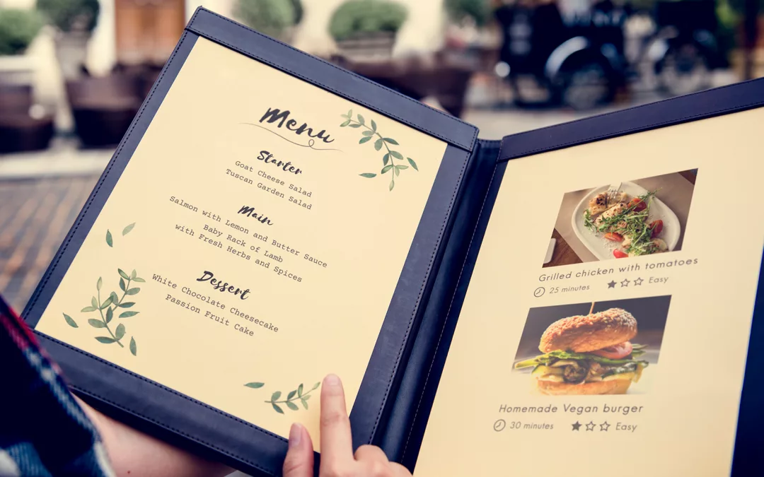 Impression pour les restaurants : menus, sets de table et cartes